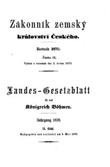 Gesetz-und Verordnungsblatt für das Königreich Böhmen 18700502 Seite: 1