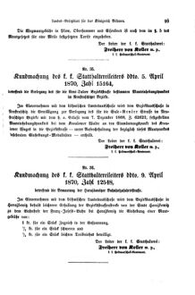 Gesetz-und Verordnungsblatt für das Königreich Böhmen 18700517 Seite: 7