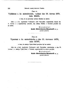 Gesetz-und Verordnungsblatt für das Königreich Böhmen 18700726 Seite: 6