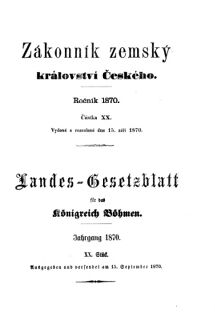 Gesetz-und Verordnungsblatt für das Königreich Böhmen 18700915 Seite: 1