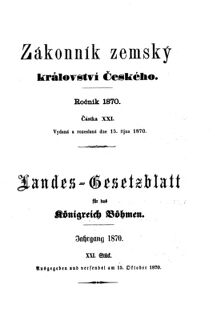 Gesetz-und Verordnungsblatt für das Königreich Böhmen 18701015 Seite: 1