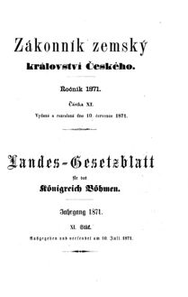 Gesetz-und Verordnungsblatt für das Königreich Böhmen 18710710 Seite: 1