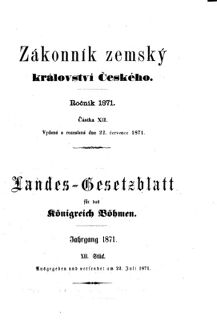 Gesetz-und Verordnungsblatt für das Königreich Böhmen