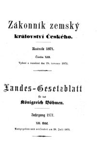 Gesetz-und Verordnungsblatt für das Königreich Böhmen 18710728 Seite: 1