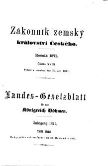 Gesetz-und Verordnungsblatt für das Königreich Böhmen 18710930 Seite: 1