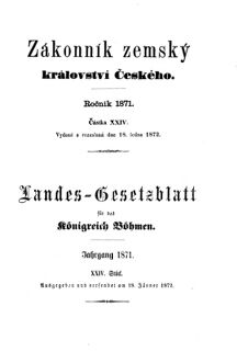 Gesetz-und Verordnungsblatt für das Königreich Böhmen