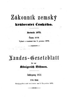 Gesetz-und Verordnungsblatt für das Königreich Böhmen 18721202 Seite: 1