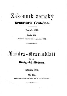 Gesetz-und Verordnungsblatt für das Königreich Böhmen 18721204 Seite: 1