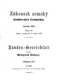 Gesetz-und Verordnungsblatt für das Königreich Böhmen 18721217 Seite: 1