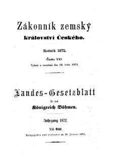 Gesetz-und Verordnungsblatt für das Königreich Böhmen 18730122 Seite: 1