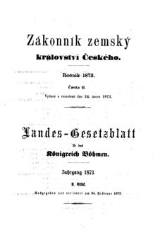 Gesetz-und Verordnungsblatt für das Königreich Böhmen 18730224 Seite: 1