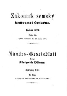 Gesetz-und Verordnungsblatt für das Königreich Böhmen