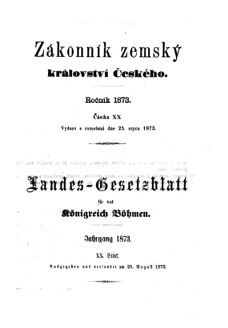 Gesetz-und Verordnungsblatt für das Königreich Böhmen 18730825 Seite: 1