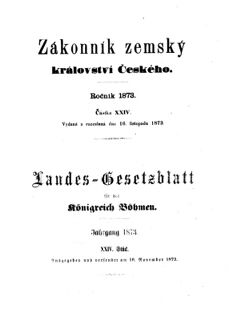 Gesetz-und Verordnungsblatt für das Königreich Böhmen 18731116 Seite: 1