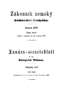 Gesetz-und Verordnungsblatt für das Königreich Böhmen 18731228 Seite: 1