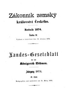 Gesetz-und Verordnungsblatt für das Königreich Böhmen