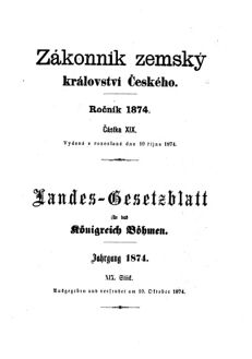 Gesetz-und Verordnungsblatt für das Königreich Böhmen 18741010 Seite: 1