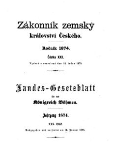 Gesetz-und Verordnungsblatt für das Königreich Böhmen 18750114 Seite: 1