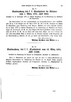 Gesetz-und Verordnungsblatt für das Königreich Böhmen 18750401 Seite: 27