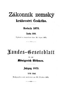 Gesetz-und Verordnungsblatt für das Königreich Böhmen 18751026 Seite: 1