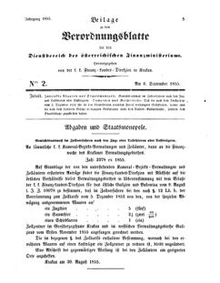 Verordnungsblatt für den Dienstbereich des K.K. Finanzministeriums für die im Reichsrate Vertretenen Königreiche und Länder 18550906 Seite: 5