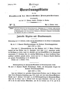 Verordnungsblatt für den Dienstbereich des K.K. Finanzministeriums für die im Reichsrate Vertretenen Königreiche und Länder 18551005 Seite: 1