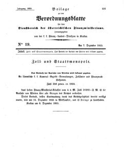 Verordnungsblatt für den Dienstbereich des K.K. Finanzministeriums für die im Reichsrate Vertretenen Königreiche und Länder