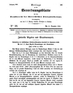 Verordnungsblatt für den Dienstbereich des K.K. Finanzministeriums für die im Reichsrate Vertretenen Königreiche und Länder