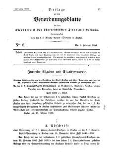 Verordnungsblatt für den Dienstbereich des K.K. Finanzministeriums für die im Reichsrate Vertretenen Königreiche und Länder 18560208 Seite: 1