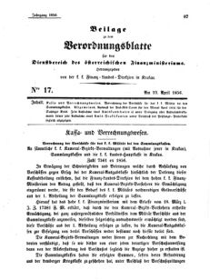 Verordnungsblatt für den Dienstbereich des K.K. Finanzministeriums für die im Reichsrate Vertretenen Königreiche und Länder