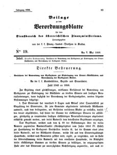 Verordnungsblatt für den Dienstbereich des K.K. Finanzministeriums für die im Reichsrate Vertretenen Königreiche und Länder 18560507 Seite: 1