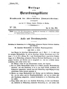 Verordnungsblatt für den Dienstbereich des K.K. Finanzministeriums für die im Reichsrate Vertretenen Königreiche und Länder 18560520 Seite: 1