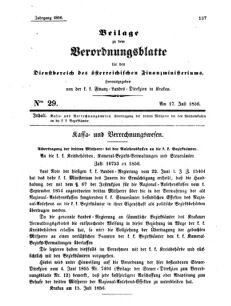 Verordnungsblatt für den Dienstbereich des K.K. Finanzministeriums für die im Reichsrate Vertretenen Königreiche und Länder 18560717 Seite: 1