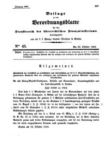 Verordnungsblatt für den Dienstbereich des K.K. Finanzministeriums für die im Reichsrate Vertretenen Königreiche und Länder 18561020 Seite: 1