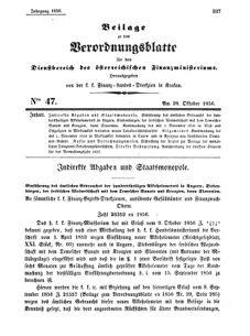 Verordnungsblatt für den Dienstbereich des K.K. Finanzministeriums für die im Reichsrate Vertretenen Königreiche und Länder 18561028 Seite: 1