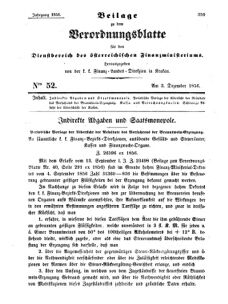 Verordnungsblatt für den Dienstbereich des K.K. Finanzministeriums für die im Reichsrate Vertretenen Königreiche und Länder 18561203 Seite: 1