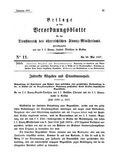 Verordnungsblatt für den Dienstbereich des K.K. Finanzministeriums für die im Reichsrate Vertretenen Königreiche und Länder 18570528 Seite: 1