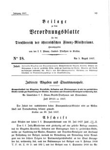 Verordnungsblatt für den Dienstbereich des K.K. Finanzministeriums für die im Reichsrate Vertretenen Königreiche und Länder