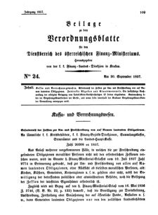 Verordnungsblatt für den Dienstbereich des K.K. Finanzministeriums für die im Reichsrate Vertretenen Königreiche und Länder 18570930 Seite: 1