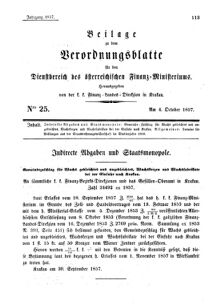 Verordnungsblatt für den Dienstbereich des K.K. Finanzministeriums für die im Reichsrate Vertretenen Königreiche und Länder 18571004 Seite: 1