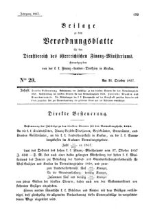 Verordnungsblatt für den Dienstbereich des K.K. Finanzministeriums für die im Reichsrate Vertretenen Königreiche und Länder 18571031 Seite: 1