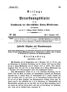 Verordnungsblatt für den Dienstbereich des K.K. Finanzministeriums für die im Reichsrate Vertretenen Königreiche und Länder