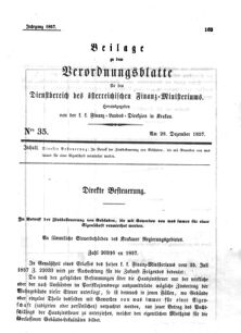 Verordnungsblatt für den Dienstbereich des K.K. Finanzministeriums für die im Reichsrate Vertretenen Königreiche und Länder 18571228 Seite: 1