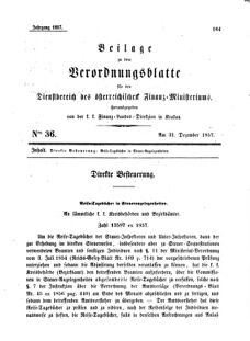 Verordnungsblatt für den Dienstbereich des K.K. Finanzministeriums für die im Reichsrate Vertretenen Königreiche und Länder 18571231 Seite: 1