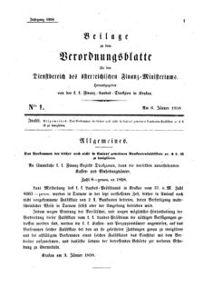 Verordnungsblatt für den Dienstbereich des K.K. Finanzministeriums für die im Reichsrate Vertretenen Königreiche und Länder