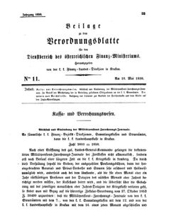 Verordnungsblatt für den Dienstbereich des K.K. Finanzministeriums für die im Reichsrate Vertretenen Königreiche und Länder 18580510 Seite: 1