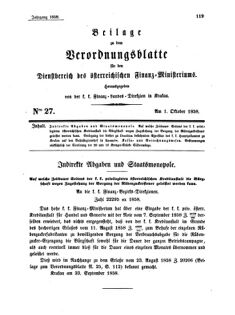 Verordnungsblatt für den Dienstbereich des K.K. Finanzministeriums für die im Reichsrate Vertretenen Königreiche und Länder