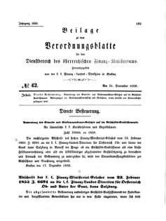 Verordnungsblatt für den Dienstbereich des K.K. Finanzministeriums für die im Reichsrate Vertretenen Königreiche und Länder 18581221 Seite: 1