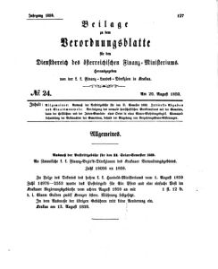 Verordnungsblatt für den Dienstbereich des K.K. Finanzministeriums für die im Reichsrate Vertretenen Königreiche und Länder