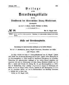 Verordnungsblatt für den Dienstbereich des K.K. Finanzministeriums für die im Reichsrate Vertretenen Königreiche und Länder 18590831 Seite: 1